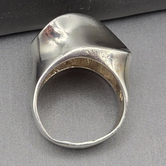 VTG Taxco Sterling Ring Size 8 Signed AVM TV-47 Abstract 925 19.29g Mexico - Picture 4 of 10